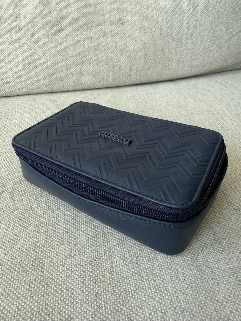 NEW Missoni Travel Case Makeup Jewelry Packing Cube Small Blue